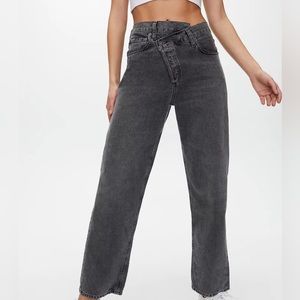 Black agolde criss cross jean